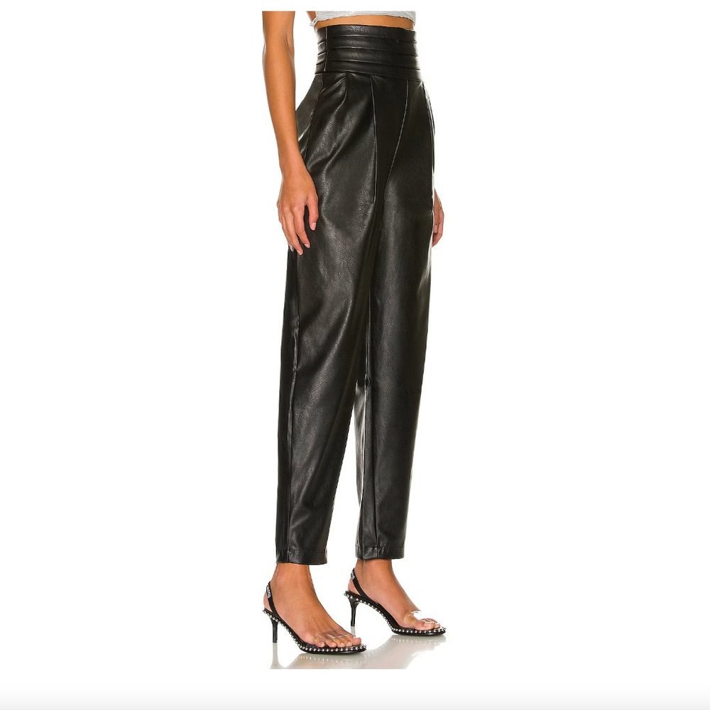 - NEW NONChalant Label Phoenix Vegan Leather Tuxedo Pant Black BX2 - Picture 2 of 8